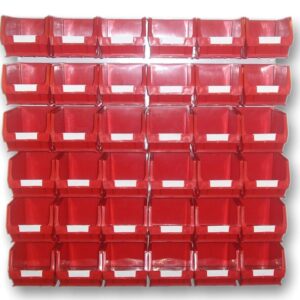 NEW PLASTIC PARTS STORAGE BIN KIT BK25 RED – 36 x TC3 & 2 x LOUVRE PANELS HLP