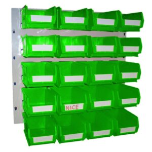 NEW PLASTIC PARTS STORAGE BIN KIT BK50 COLOURS – 20xTC2 & SQUARE LOUVRE PANEL